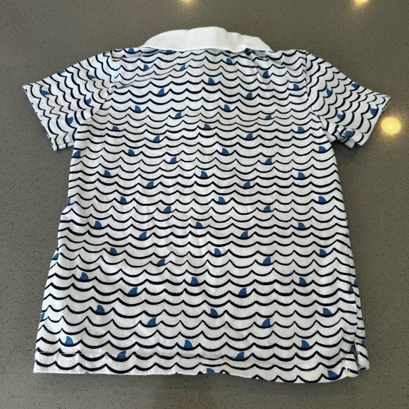 Janie and Jack Shark Fin Jersey Short Sleeve Cotton Polo Size 18-24M - Picture 2 of 5